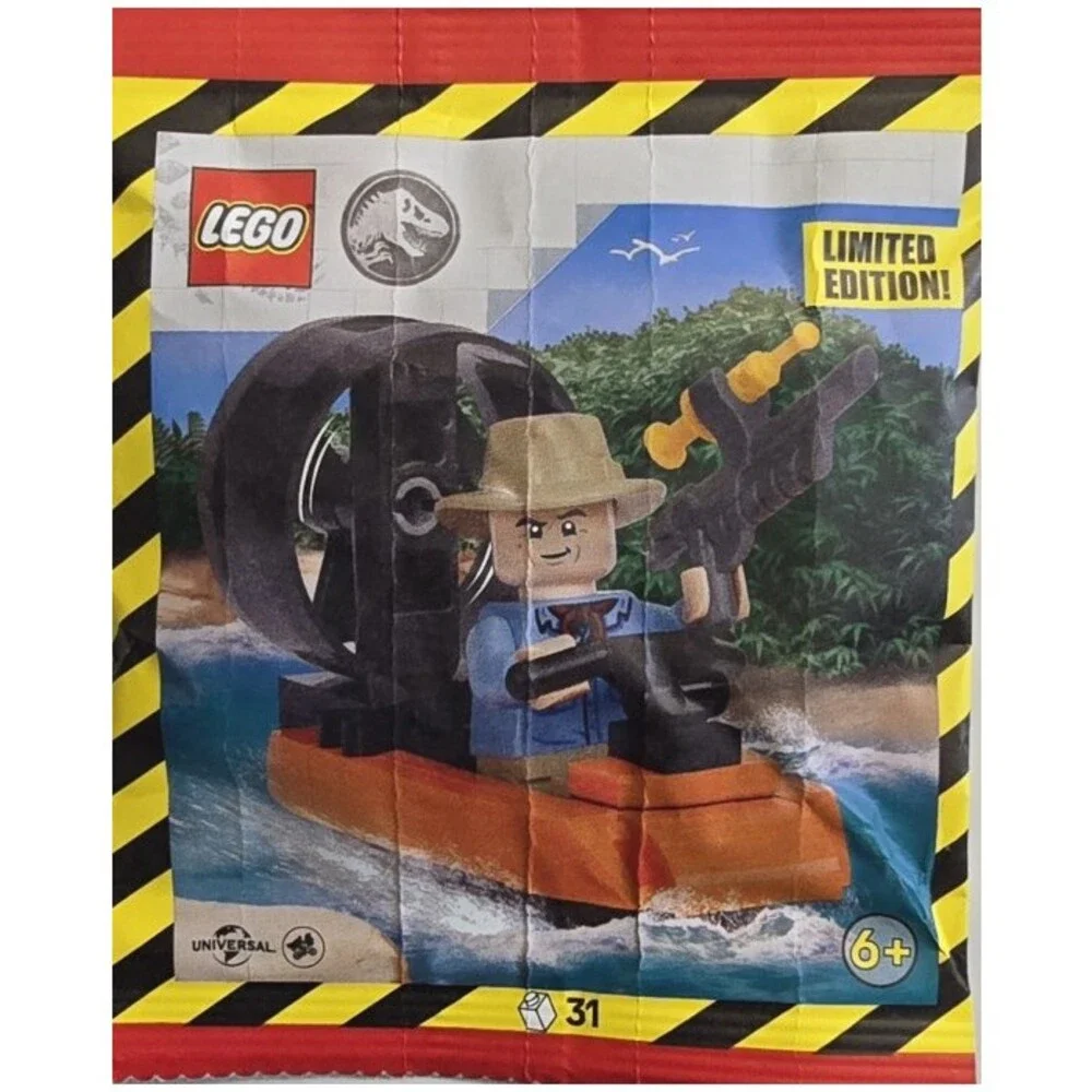 LEGO Jurassic World Alan Grant with Hovercraft Paper Bag 122508 (SEALED)